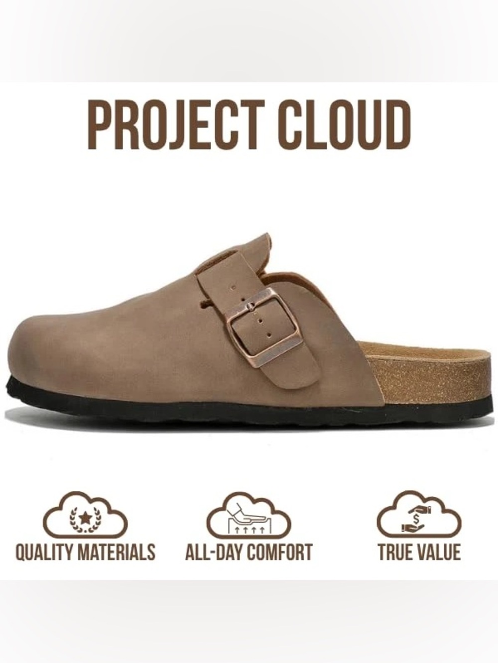 Project cloud women’s genuine suede clogs mules adjustable buckle size 5.5